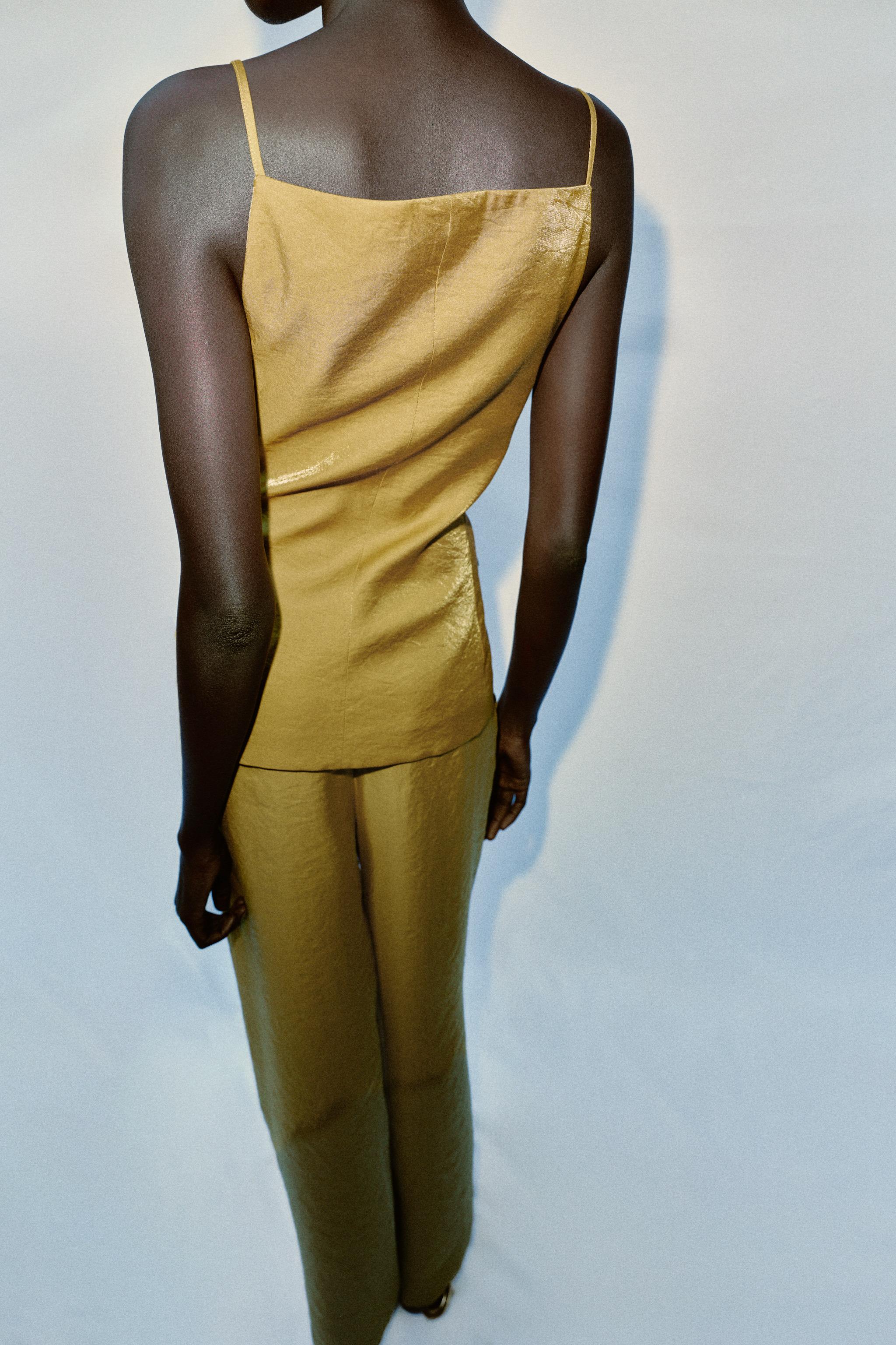 WRINKLED SATIN EFFECT VEST